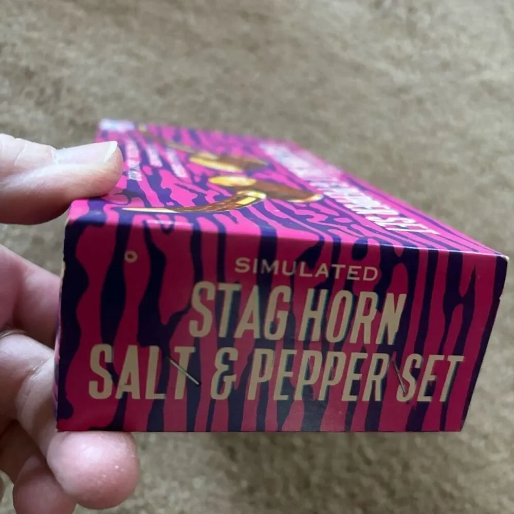 Simulated Stag Horn Salt & Pepper Set *Nice*
